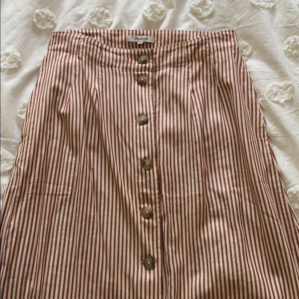 Madewell Brown Striped Skirt